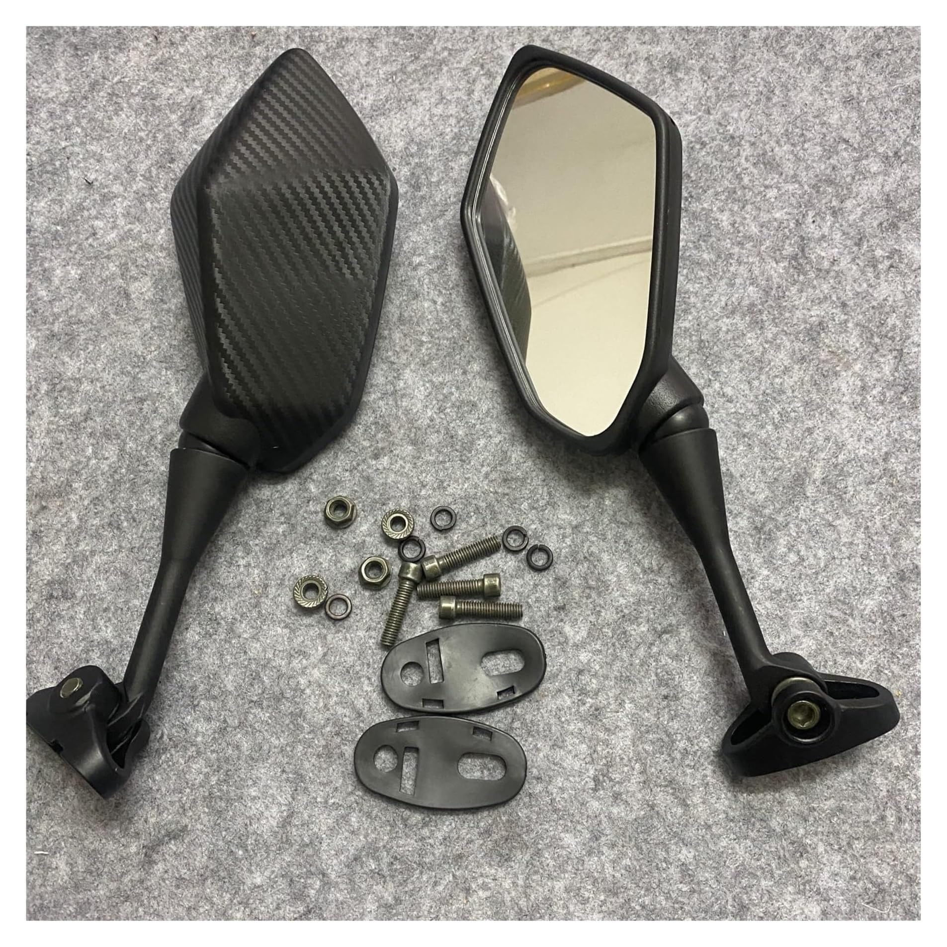 Motorrad spiegel Für K&awasaki Für Ninja 250 300 500R ZX6R ZX9R ZX10R ZX12R ZX7R ZX14R Rückspiegel Motorrad Bar End Spiegel von BGHGCVAOK