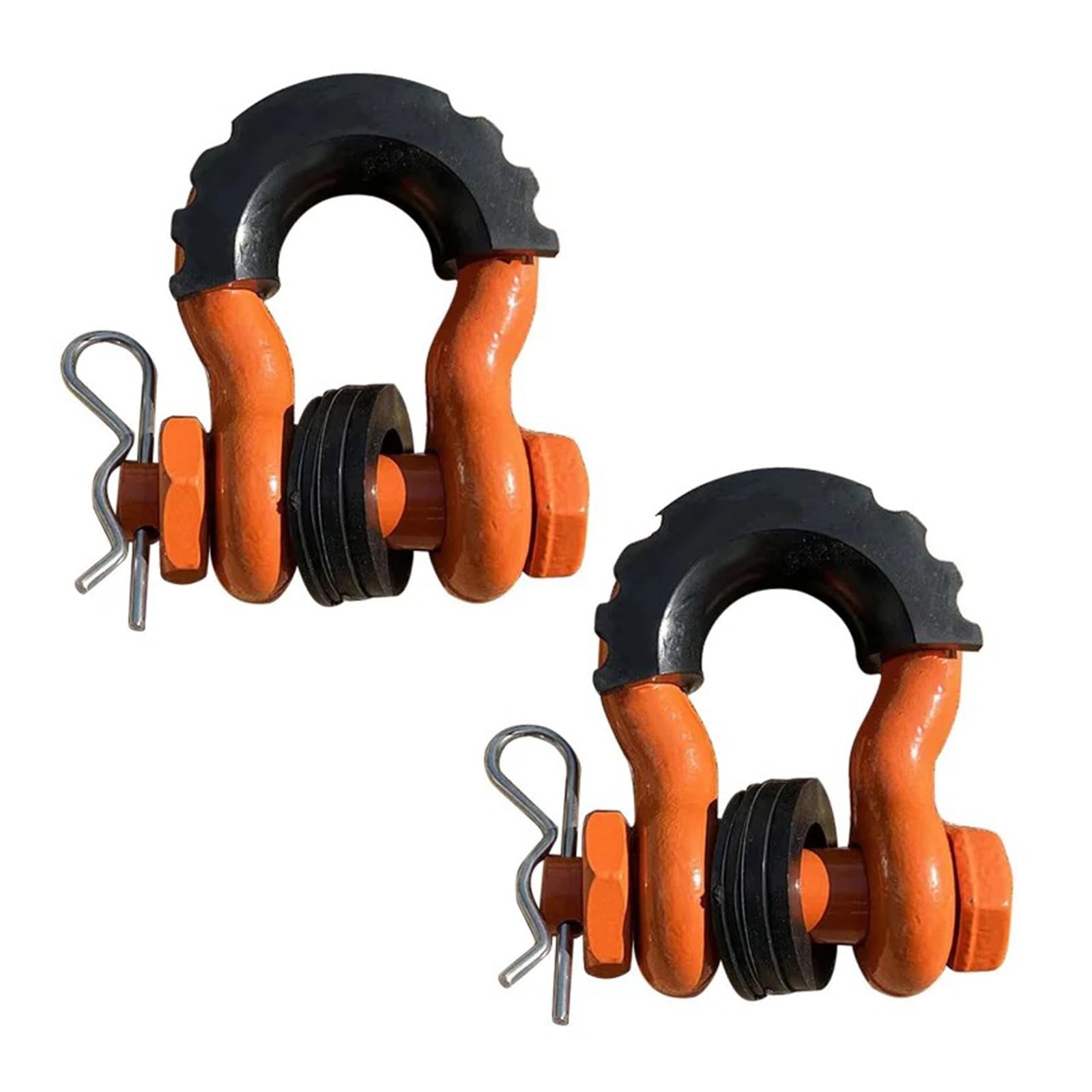 Anhängerkupplung 2 Stück 13T/28660lbs D-Ring-Ankerschäkel Für Geländewagen 5/8" 18mm Abschleppausrüstung(Orange) von BGRVCKS