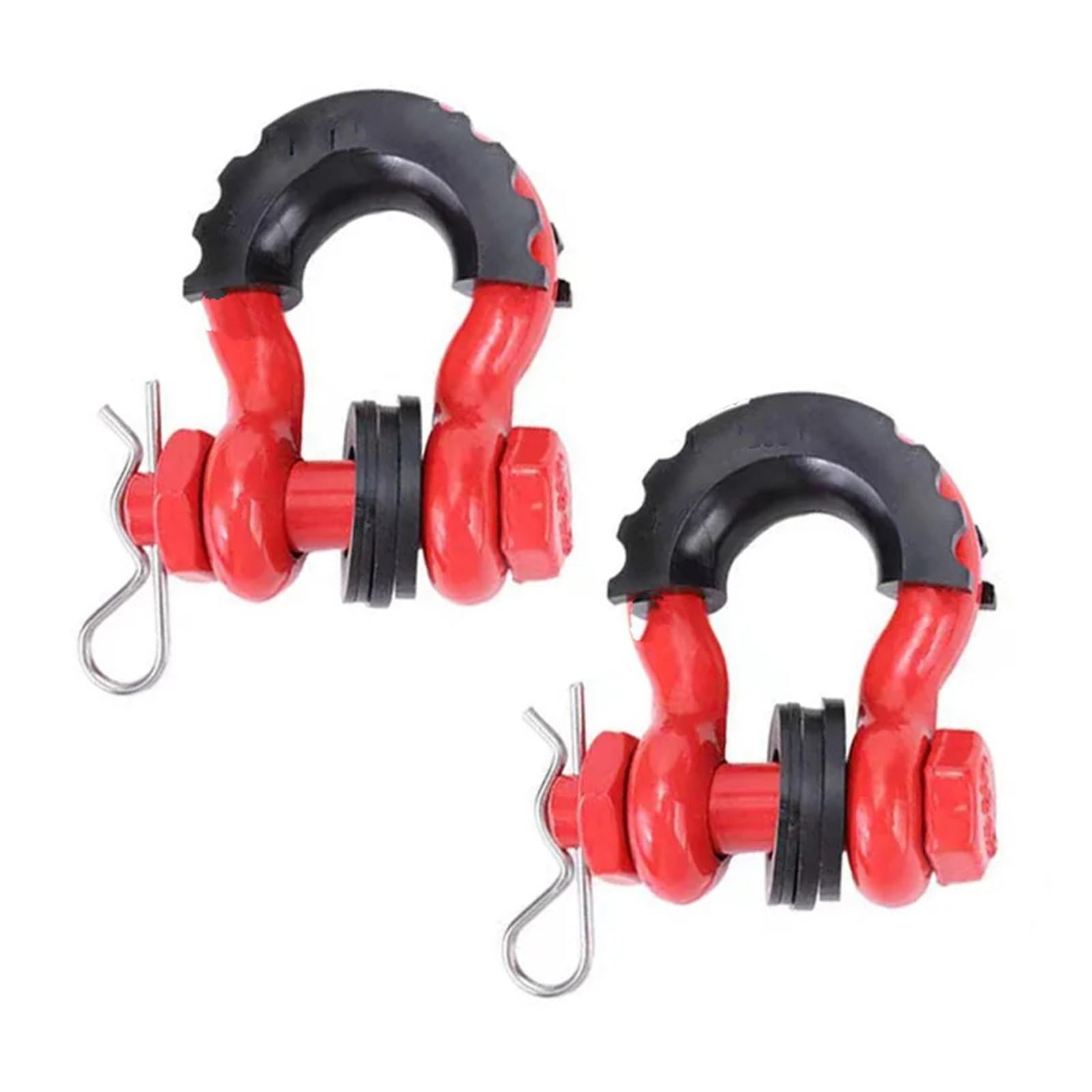 Anhängerkupplung 2 Stück 13T/28660lbs D-Ring-Ankerschäkel Für Geländewagen 5/8" 18mm Abschleppausrüstung(Rot) von BGRVCKS