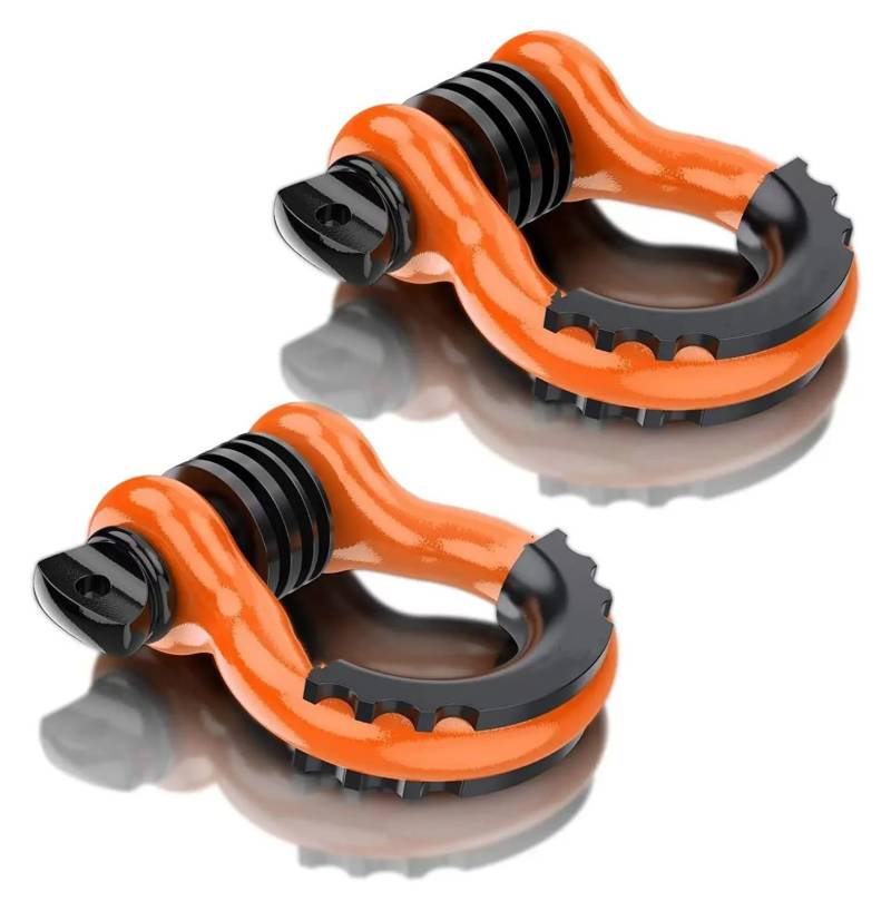 Anhängerkupplung 2 Stück 3/4 Zoll U-Typ Robuster Gesenkgeschmiedeter D-Ring-Schäkel U-Haken-Schlaufenhaken(Orange) von BGRVCKS