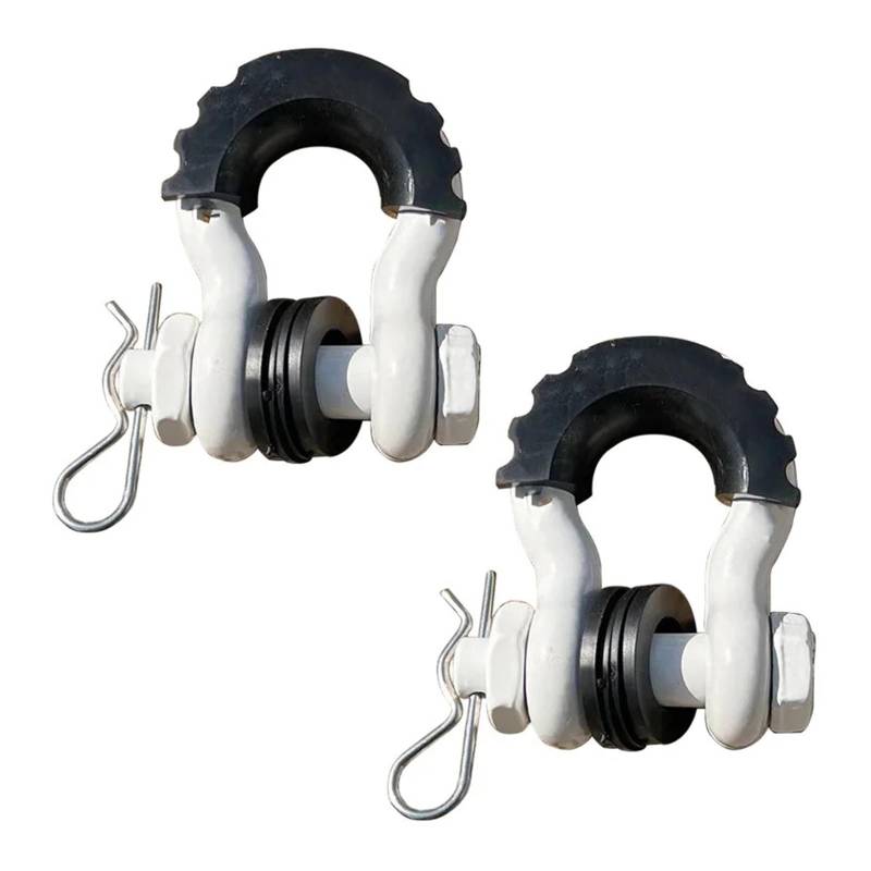 Anhängerkupplung 2-teiliger D-Ring-Ankerhaken Geeignet Für Offroad-Rettung 5/8 Zoll 18 Mm Rettungszugvorrichtung(Weiß) von BGRVCKS