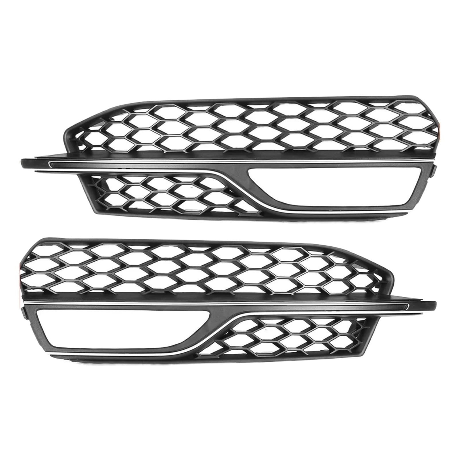 Kühlergrill für die vordere Stoßstange For A3 S-Line S3 2014 2015 2016 1 Pair Car Front Bumper Fog Light Grille Honeycomb Mesh Fog Lamp Cover Racing Grill(Chrom Silber) von BGRVCKS