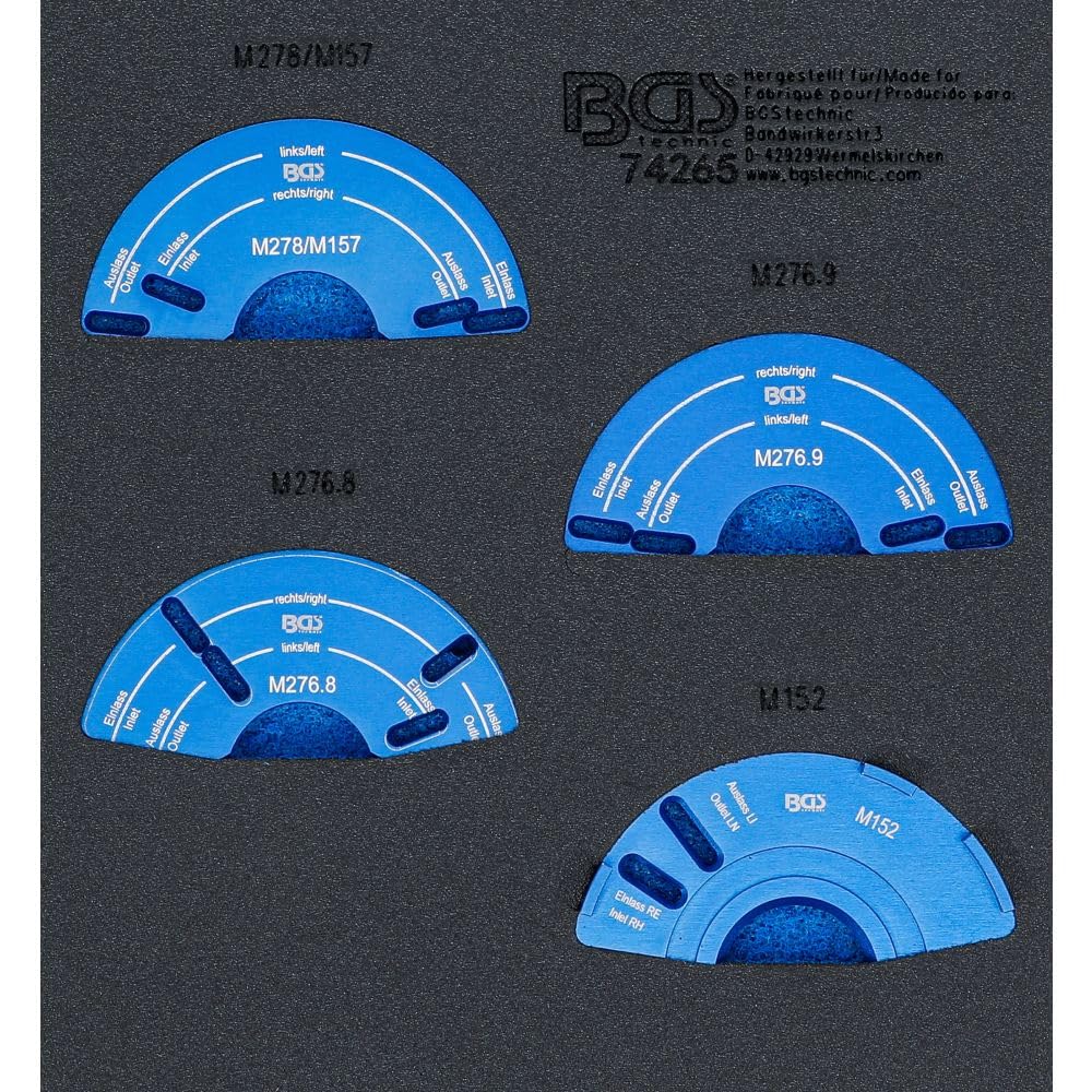 BGS 74265 | Werkstattwageneinlage 1/6: Nockenwellenversteller-Einstellwerkzeug-Satz | für Mercedes-Benz M152, M157, M276, M278 von BGS