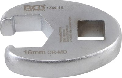 Bgs Hahnenfußschlüssel - Innenvierkant 10 mm (3/8) - SW 16 mm [Hersteller-Nr. 1756-16] von BGS