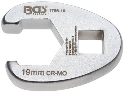 Bgs Hahnenfußschlüssel - Innenvierkant 10 mm (3/8) - SW 19 mm [Hersteller-Nr. 1756-19] von BGS