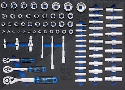 Bgs Werkstattwageneinlage 3/3: Steckschlüssel-Satz - 80-tlg. [Hersteller-Nr. 4015] von BGS