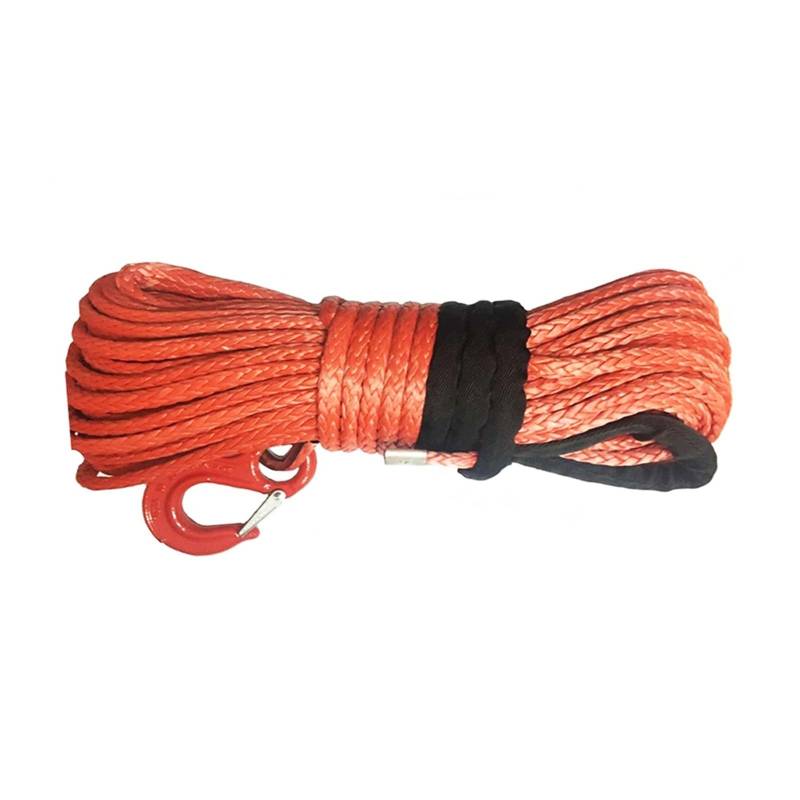 ,Abschleppseil 10 mm * 30 m Synthetisches Kabel mit Haken UHMWPE-Faser Spectra Windenseil Abschleppleine for Allradantrieb im Gelände(Orange) von BGTSF