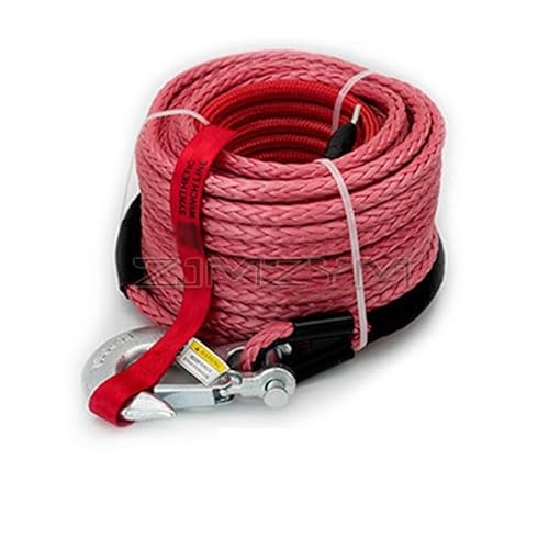 ,Abschleppseil 10 mm * 30 m mehrfarbige Windenleine, Abschleppseil, Polymer-Synthetikfaserseil, Plasmaseil for die Traktion von Geländefahrzeugen(Pink,10mm x 30M) von BGTSF