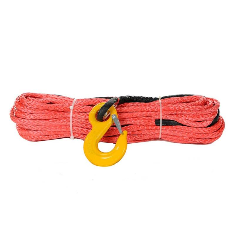 ,Abschleppseil 10 mm x 30 m Seil aus synthetischem Uhmwpe-Windenseil mit Haken for Off-Road-4x4-Fahrzeugwerkzeuge (Orange, Rot, Blau, Grau)(Rood) von BGTSF