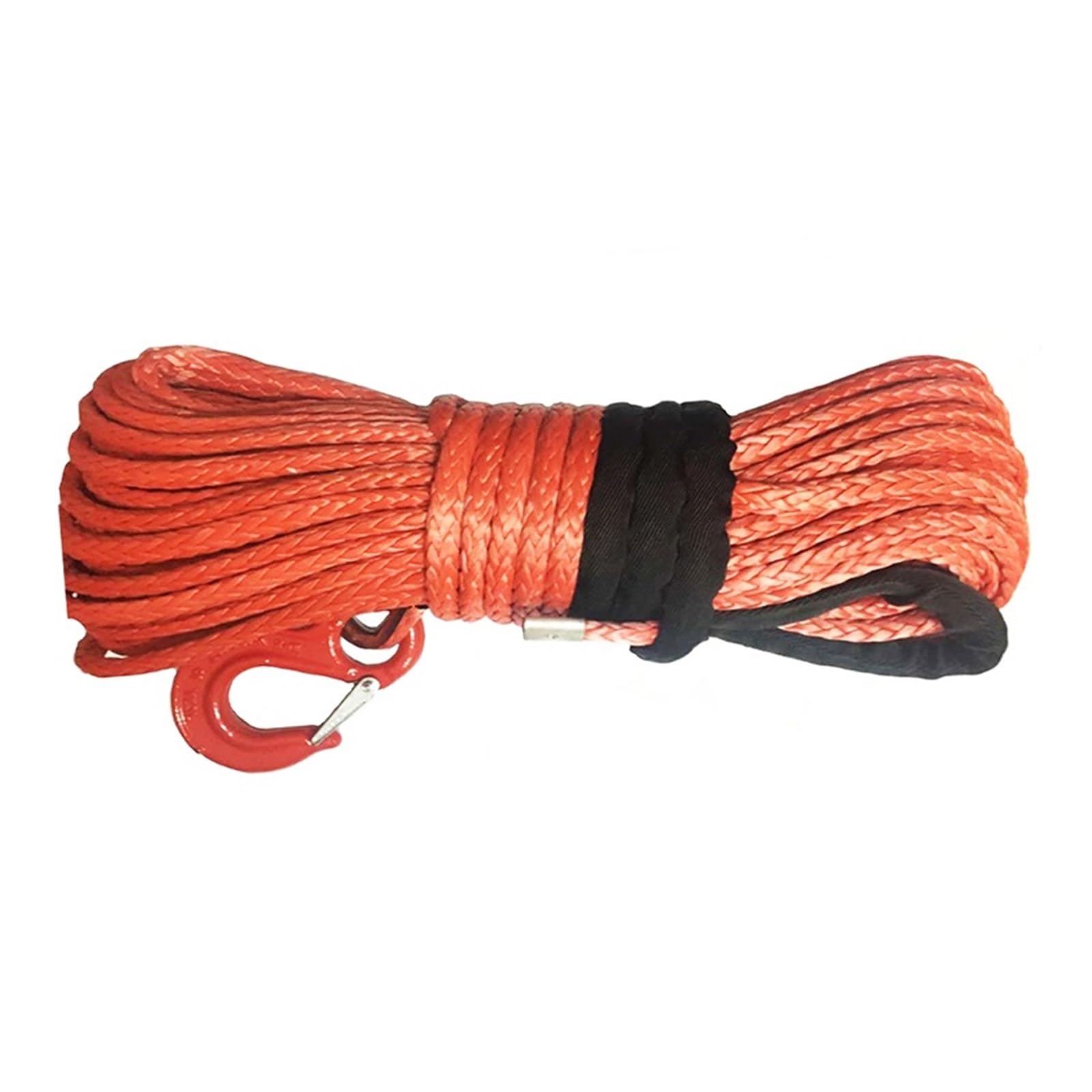 ,Abschleppseil 12 mm x 28 m Synthetisches Windenseil aus UHMWPE-Faser mit Haken for ATV/UTV/4WD/4X4/OFFROAD(Orange) von BGTSF