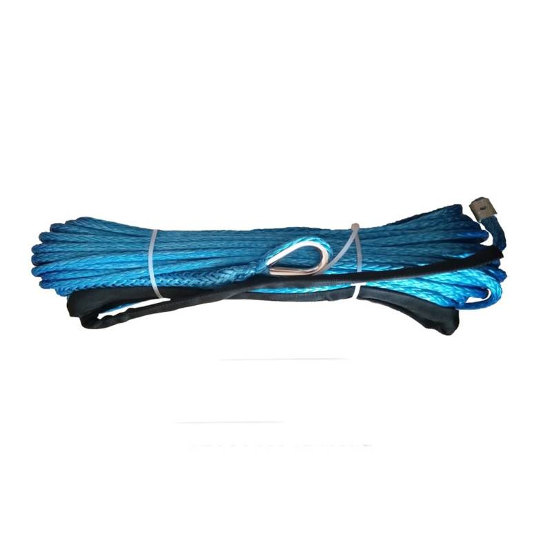 ,Abschleppseil 120500Lbs Windenseilleitungskabel 10 mm 30 m 12-strängiges Synthetisches Windenseil, blau-orange-graue Farbe for ATV UTV SUV(Blue) von BGTSF