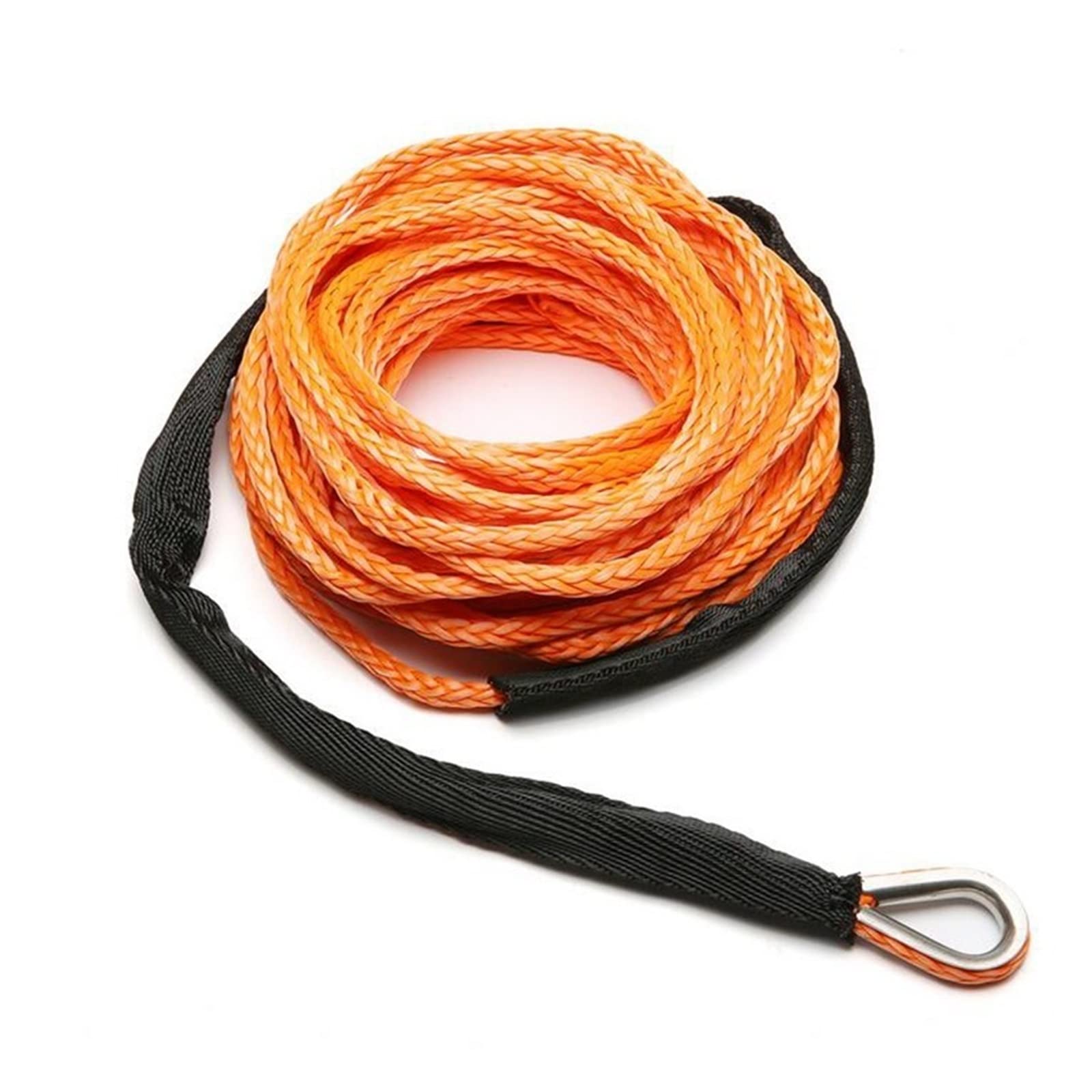 ,Abschleppseil 15 m, 6 mm, 7700 lbs, Synthetisches Windenseil, Leitungskabel mit Mantel, ATV, UTV, Winde, graues Abschleppseil, Autowaschanlage, Wartung, automatische Schnur(Orange) von BGTSF