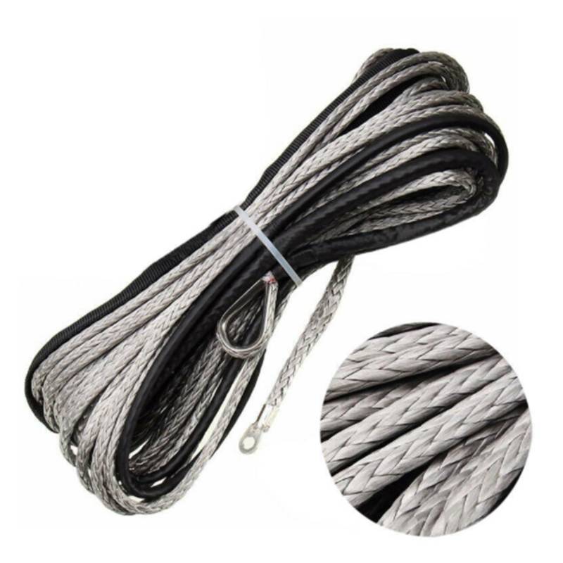 ,Abschleppseil 4,8 mm * 15 m (2,5 Tonnen) Synthetisches Windenseil-Bergungskabel for ATV, UTV, LKW, Boot, Winde, Abschleppseil(Grey) von BGTSF