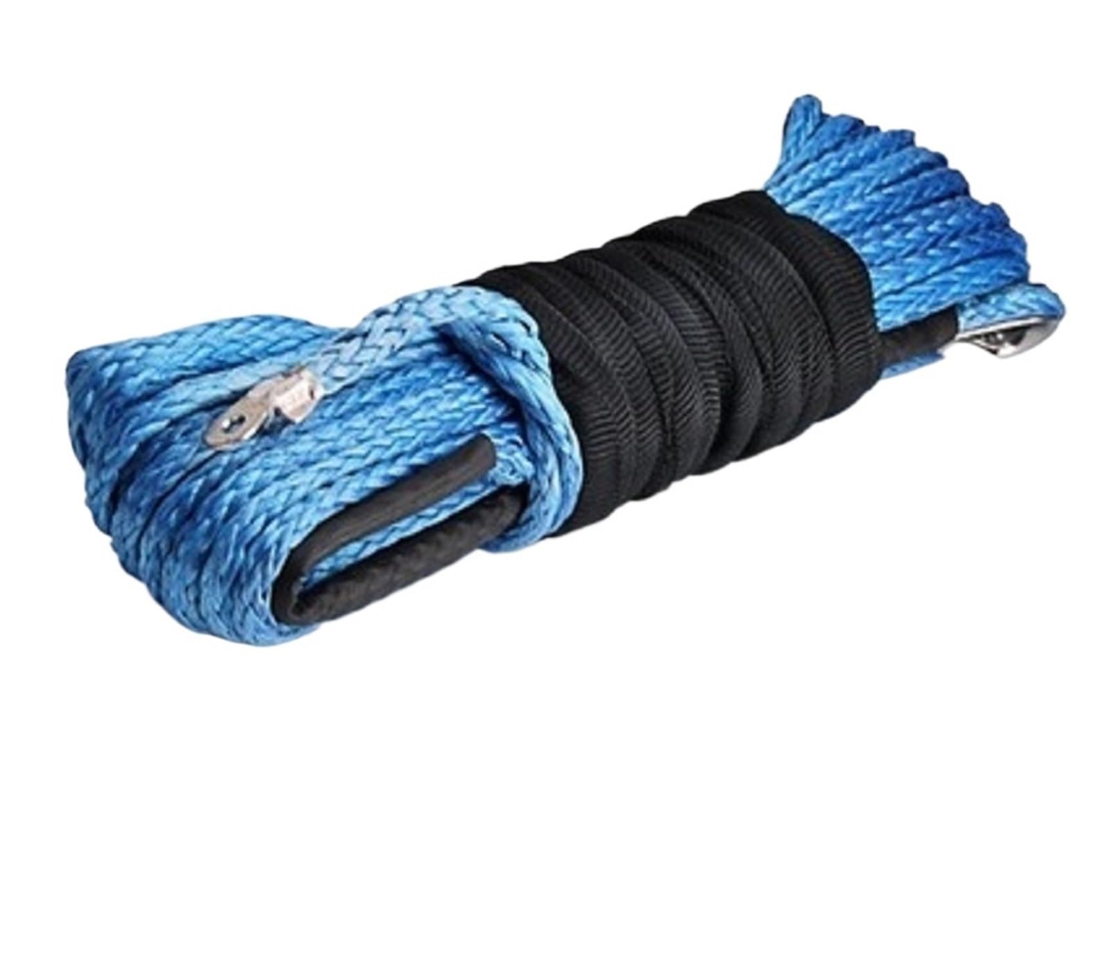 ,Abschleppseil 5/16 ”x50' 5500 lbs 4,8 MM X 15 M 2,5 Tonnen Schleppwinde Seil Heavy Duty Kabel String Linie Synthetische Faser Mit Hülse Kausche ATV/UTV/(Blue) von BGTSF