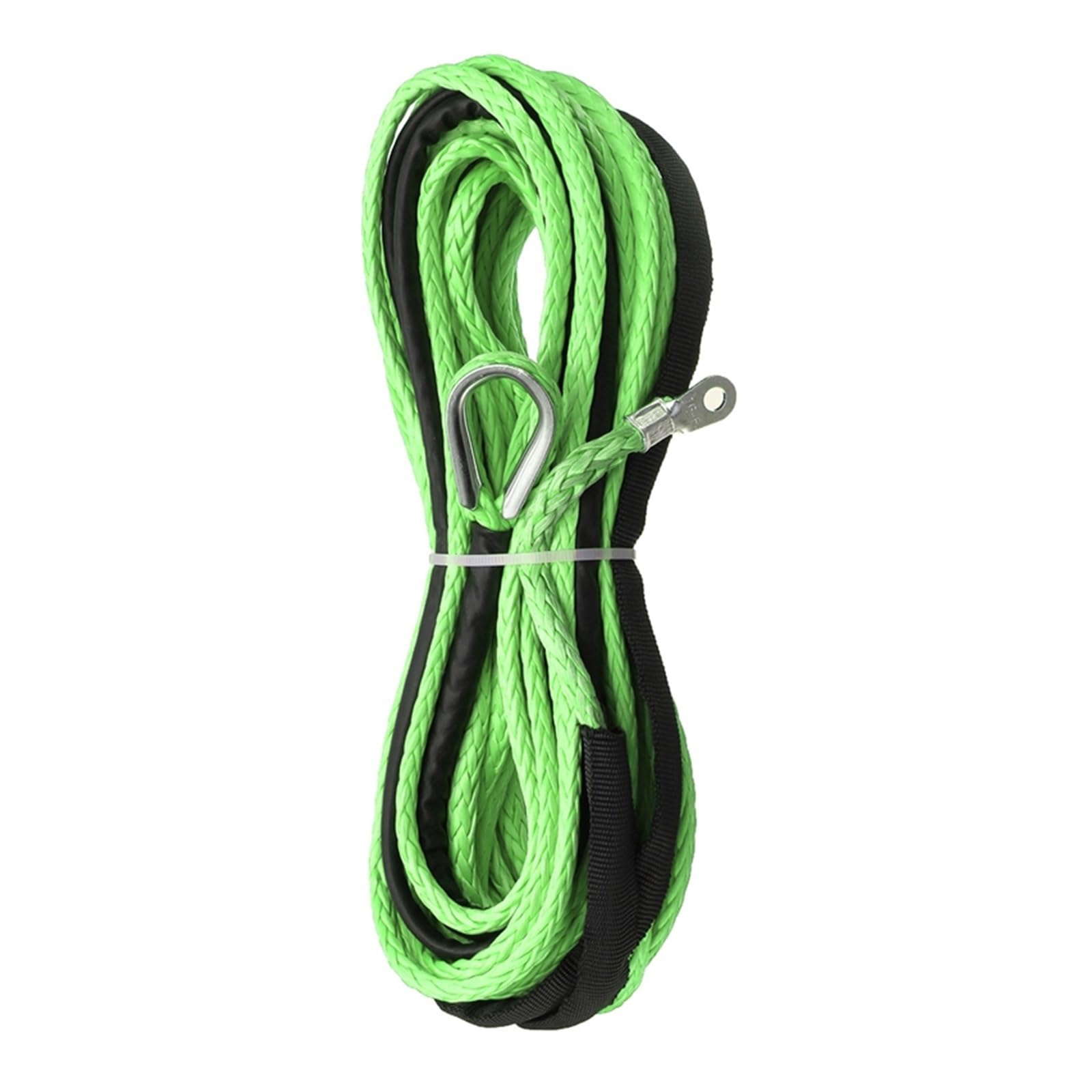 BGTSF ,Abschleppseil 15 m 5,5 mm Abschleppseil for Winde, synthetische Faser, 7000 lbs for ATV, UTV, SUV, 4 x 4, Allradantrieb(Green) von BGTSF