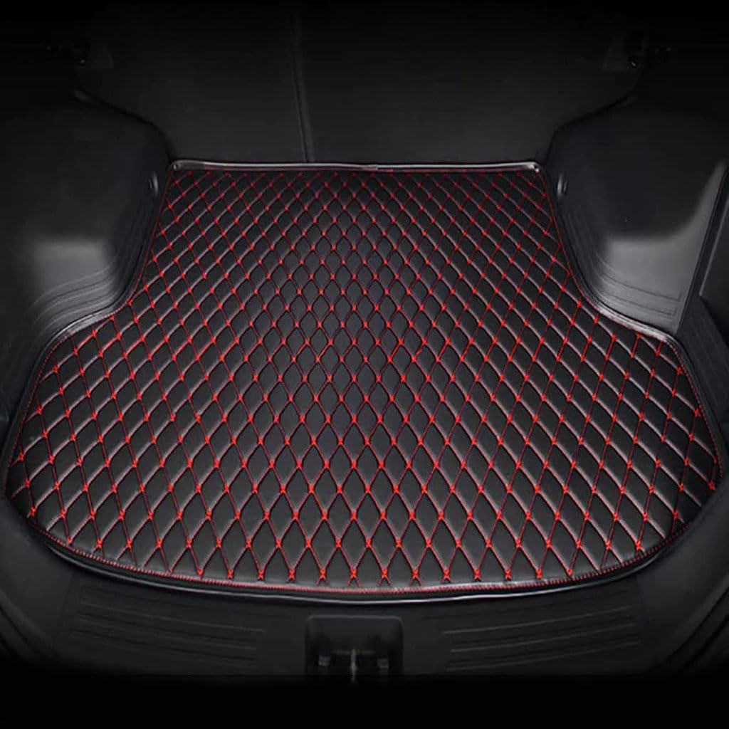 Kofferraummatten Auto Für Cupra Ateca Upper Deck, Lower Deck (dual Sills),Kratzfest Kofferraumwanne Teppich Kofferraummatten Zubehör,D-Black Red von BHNRXQNJ