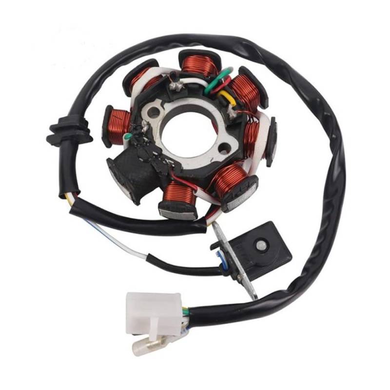 Magneto Stator Magneto-Stator, Geeignet Für GY6 49cc 50cc 80cc Motorrad-Zündspule, 5-Draht-Wechselstrom, 8-polige Motorrad-Statorspule von BHOUTY