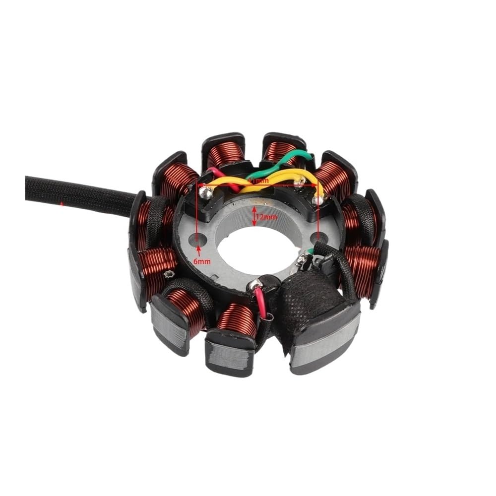 Magneto Stator Motorrad Zündspule Generator Stator 11 Pole 6 Kupfer Draht Magneto Für GY6 125CC CB125 ZS125 Moped Zubehör von BHOUTY