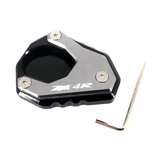 Ständerpolster Verlängerung Motorrad CNC Kickstand Fuß Seitenständer Verlängerung Pad Stützplatte Vergrößern Passend Für ZX4R ZX4RR ZX-4R ZX-4RR ZX 4R 4RR 2023 2024 von BHOUTY