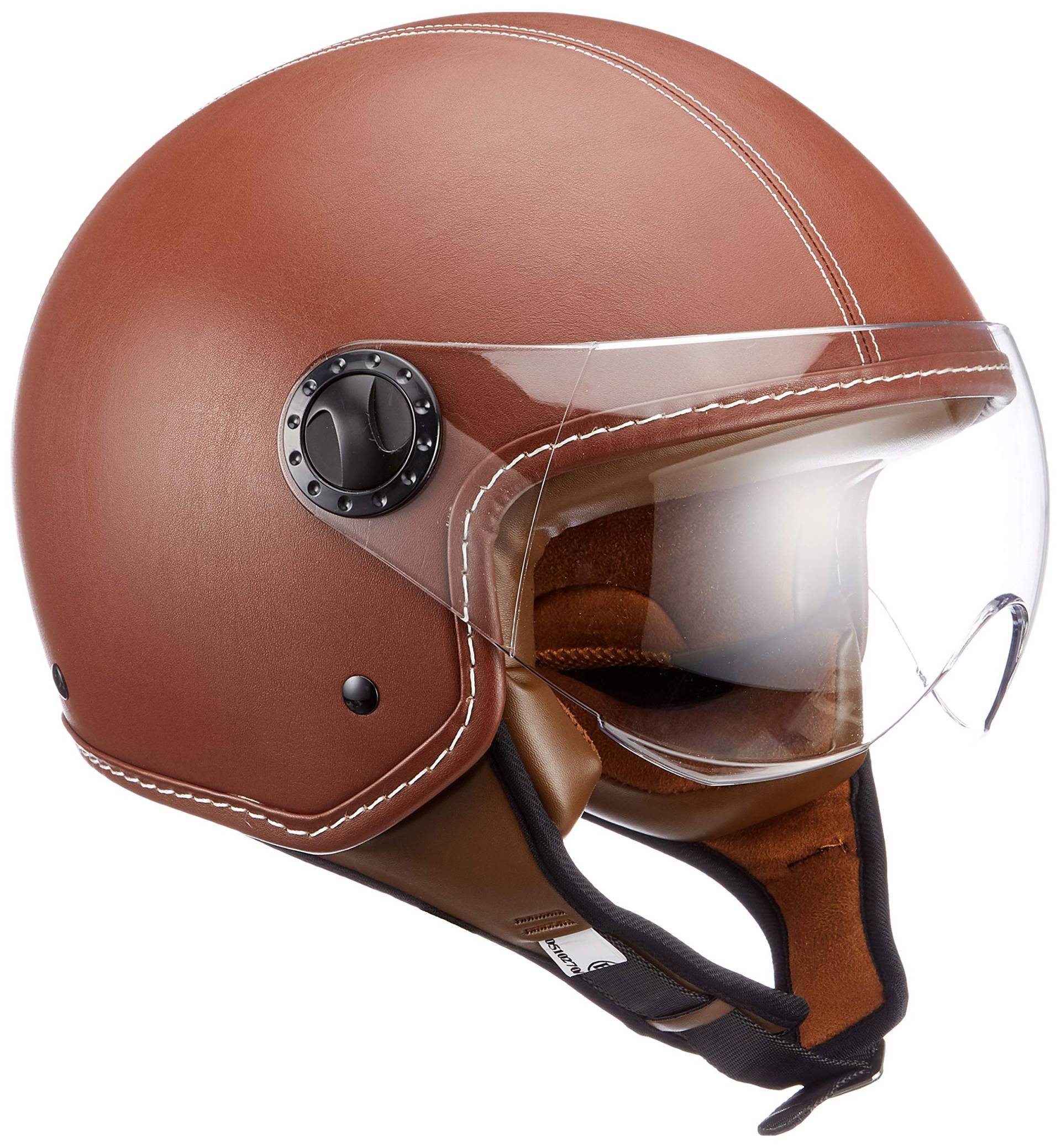 BHR 04664 Helm Demi-Jet Line One 801, Leder A, Größe L (59 cm), braun, Größe L von BHR