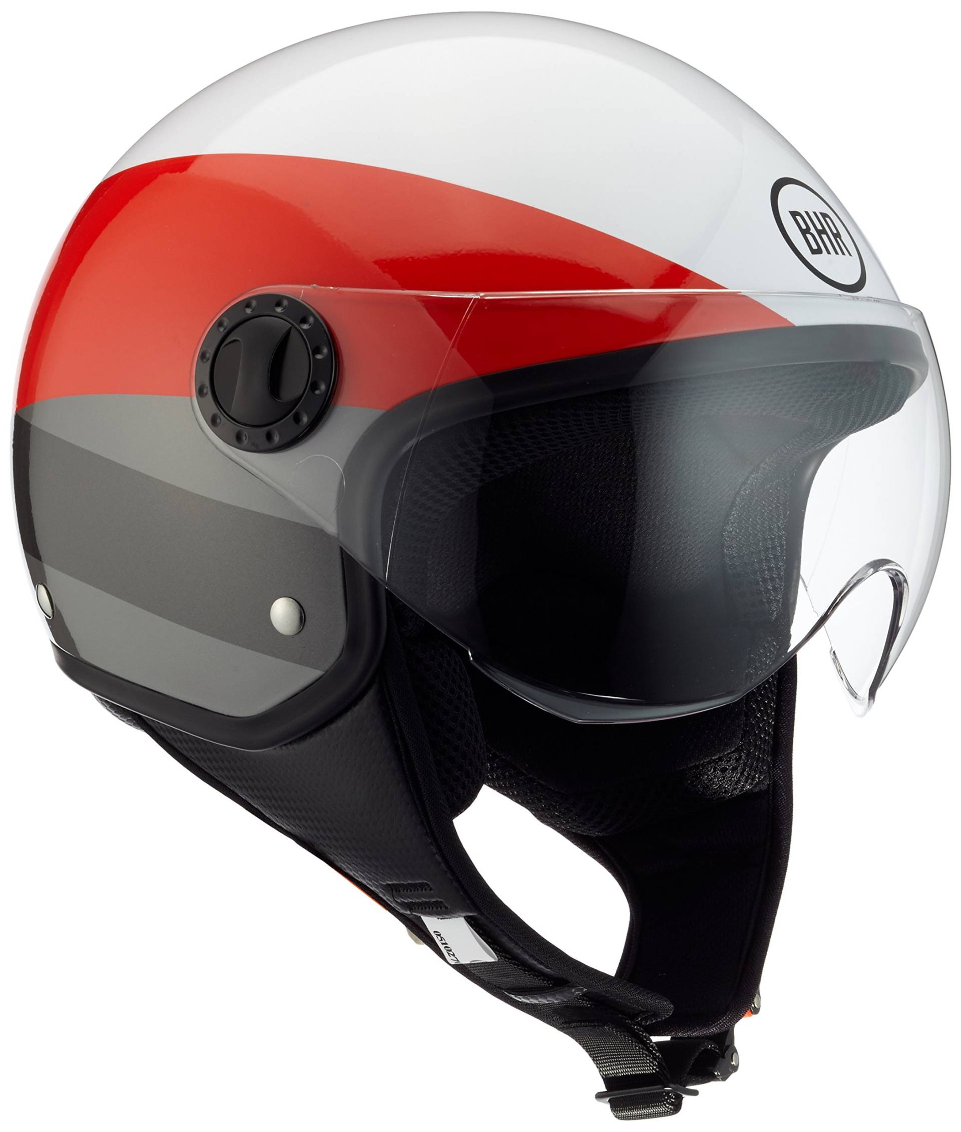 BHR 62420 Motorrad Helm Demi-Jet Line One 801, Unregelmäßiges Rot, S (55/56 cm) von BHR