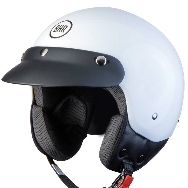 BHR Demi-Jet Helm 803 Simply, Praktischer Rollerhelm mit ECE-Zulassung, Motorrad-Jet-Helm mit abnehmbarem Gesichtspolster, Weiss, L von BHR