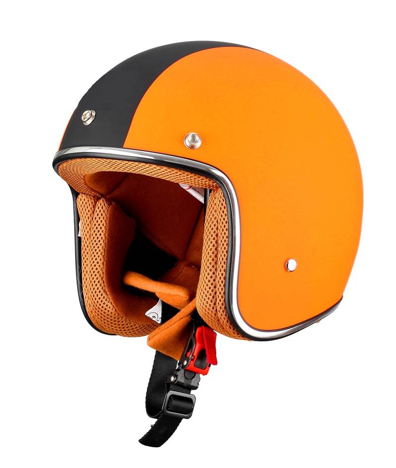 BHR Demi-Jet Modell 711 Helm 59/60 Orange/Schwarz von BHR