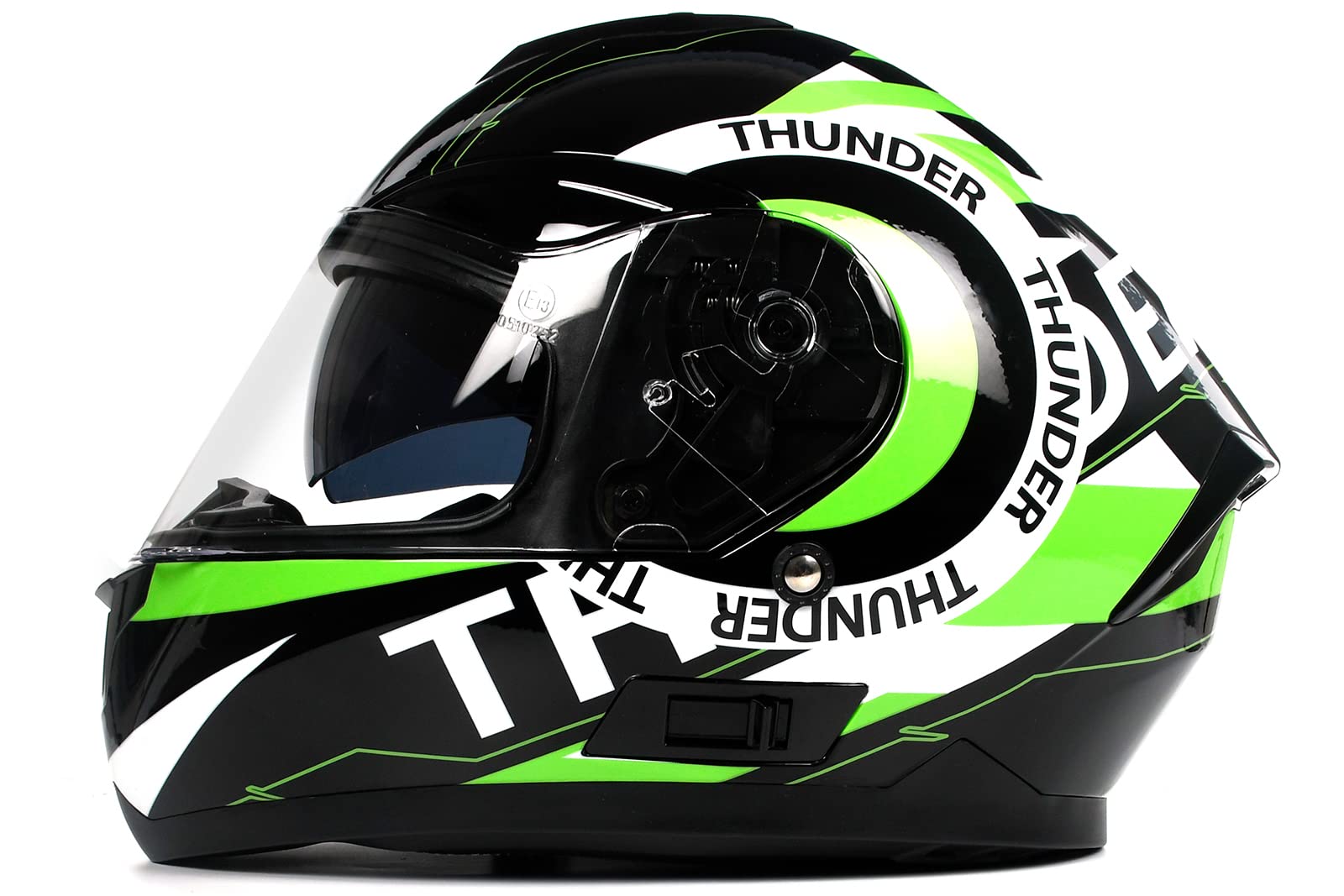 BHR Full Face Motorradhelm mit Doppelvisier 814 RIDE | Full Face Motorradhelm ECE Type Approved mit kratzfestem Doppelvisier | Damen/Herren-Motorradhelm | THUNDER GREEN | L von BHR