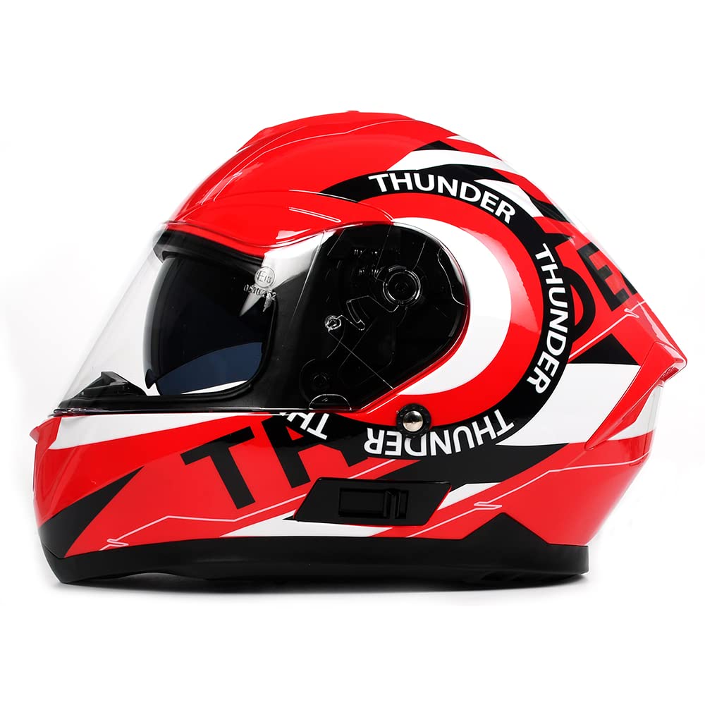 BHR Full Face Motorradhelm mit Doppelvisier 814 RIDE | Full Face Motorradhelm ECE Type Approved mit kratzfestem Doppelvisier | Damen/Herren-Motorradhelm | THUNDER RED | L von BHR