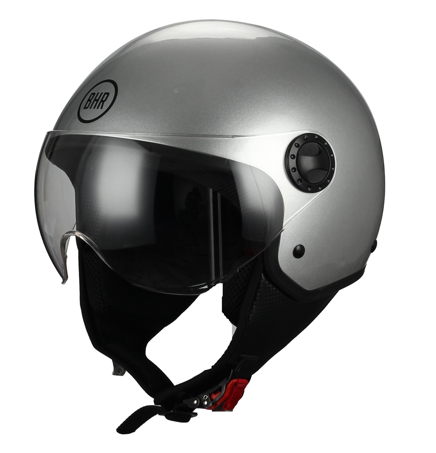 BHR Helm Demi-Jet 801 ONE| Scooter-Helm ECE-geprüft | Motorradhelm mit kratzfestem Visier |SILVER | XL von BHR