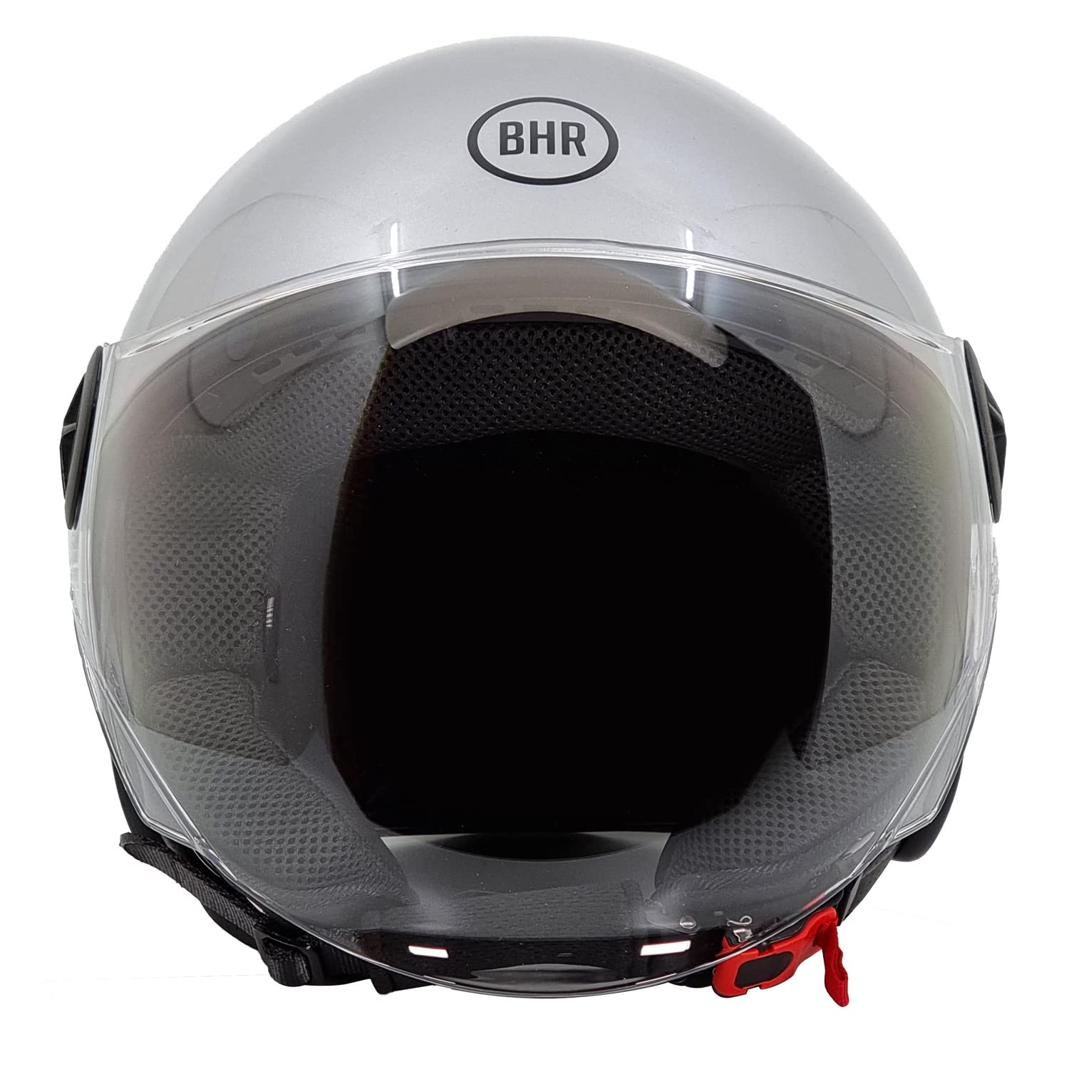 BHR Helm Demi-Jet 832 MINIMAL, Scooter Helm Zulassung ECE 22.06 Leicht und kompakt, ideal für die Stadt und unter der Sitzbank, Silver, M von BHR