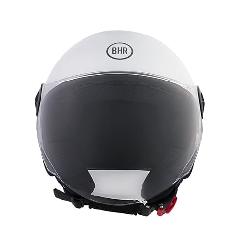 BHR Helm Demi-Jet 832 MINIMAL, Scooter Helm Zulassung ECE 22.06 Leicht und kompakt, ideal für die Stadt und unter der Sitzbank, Silver, M von BHR