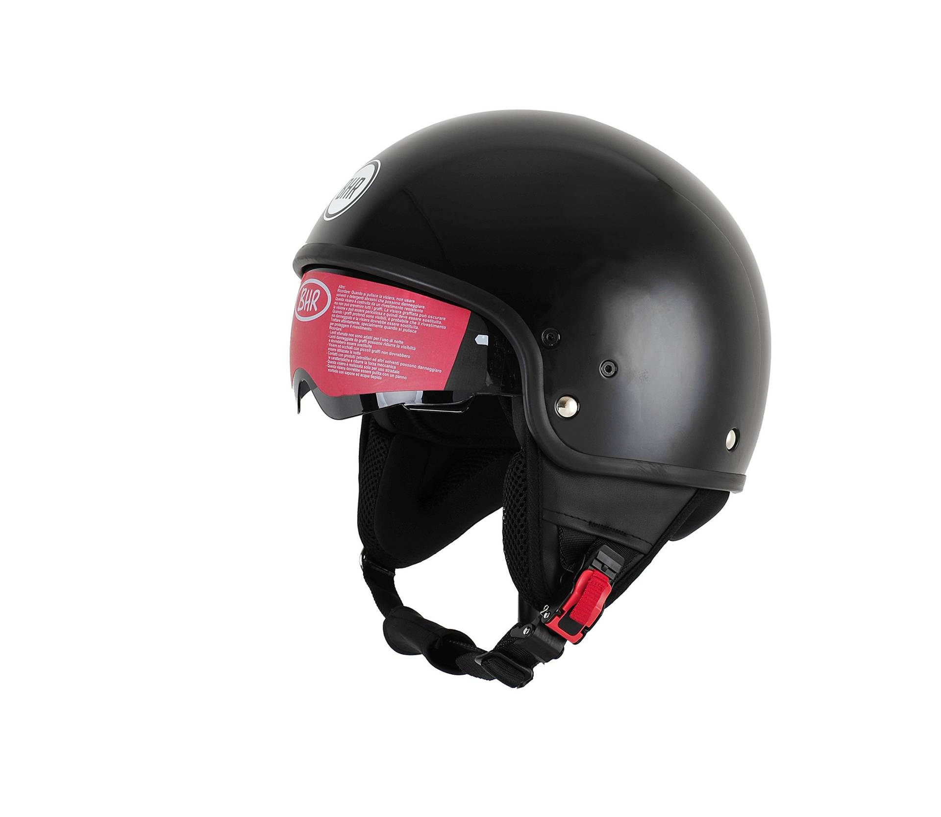 BHR Motorrad Helm 802 Demi-Typ mit Visier Versenkbare,Schwarz Metalizado, L (58 cm) von BHR