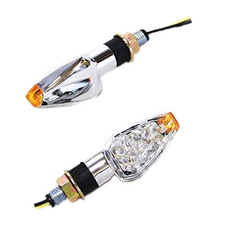 LED Motorrad Dirt Bike Offroad Dual Sport ATV Blinker Für DUCATI Custom (Chrom Mit Klarglas) von BHYShop