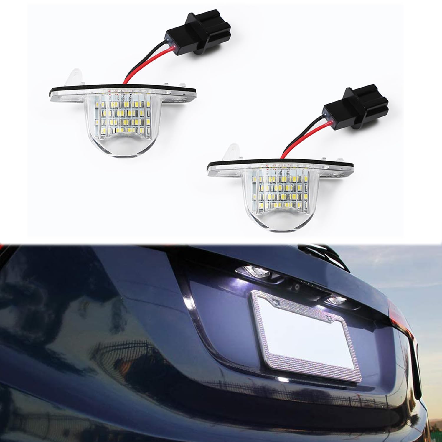 BHZNGD 18SMD Kennzeichenleuchte kompatibel mit Honda Jazz Crosstour Odyssey Freed Stream Insight CR-V HR-V FR-V Edix, 2 Lampen von BHZNGD