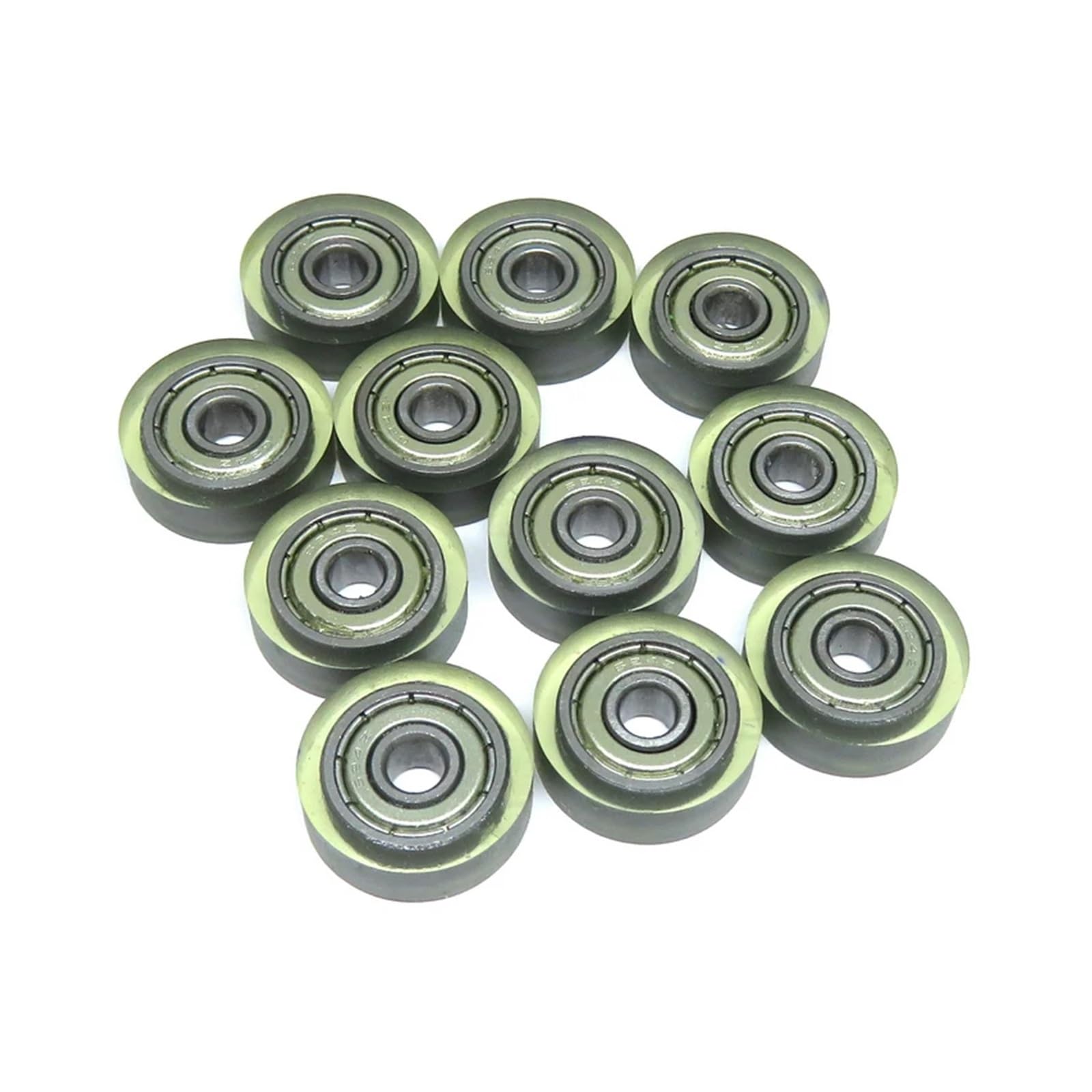 100pcs PU62416-5 PU Covered Rollers 4x16x5mm Bearing 4 * 16 * 5 Coated Pulley Moving Door Guide Wheel BIANMTSW von BIANMTSW