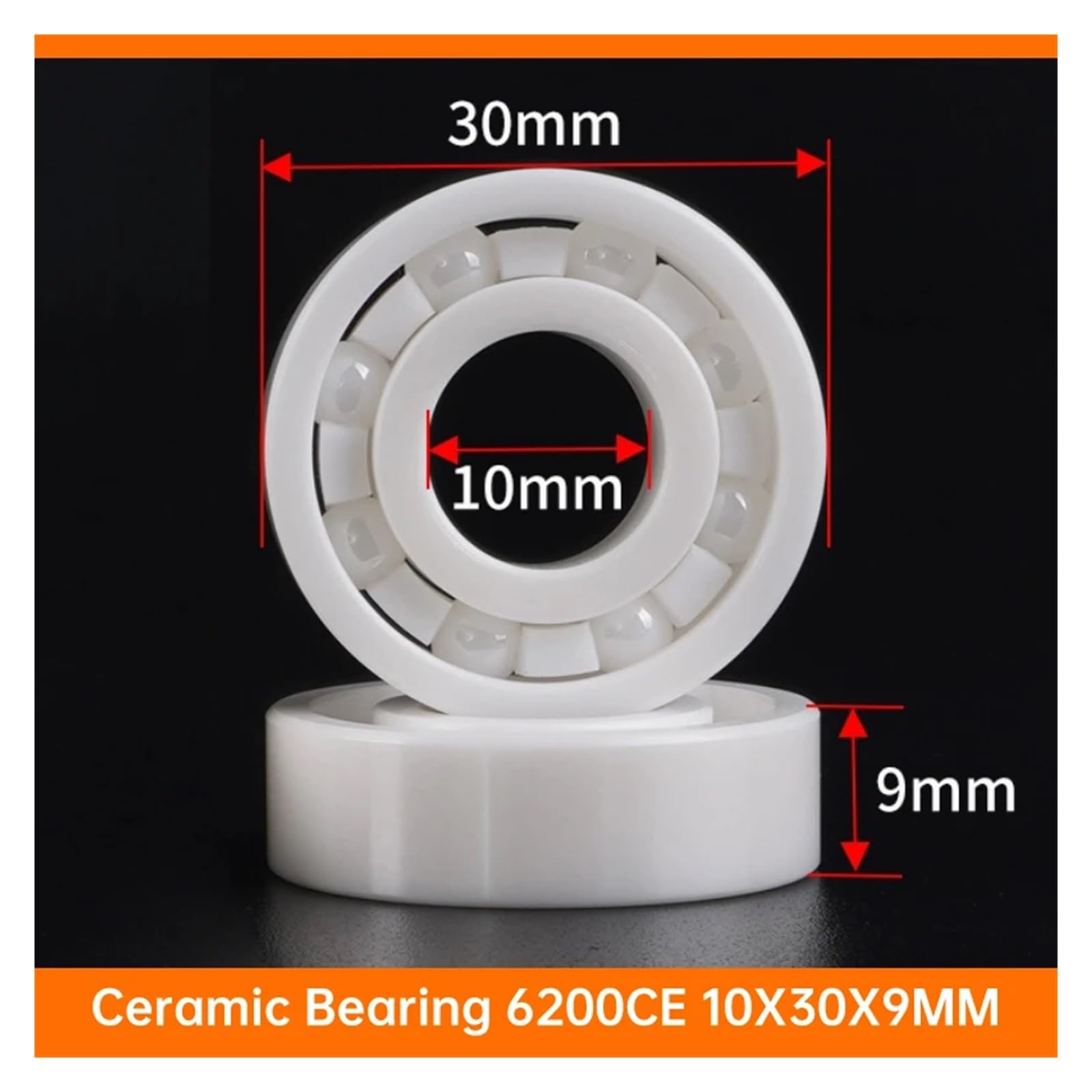 1PCS 6200CE Open 6200-2RS Double Sealed 10X30X9 MM Waterproof Zirconia Ceramic Bearing Thin-Wall Deep Groove Ball Water-Sealed BIANMTSW(6200CE Open) von BIANMTSW