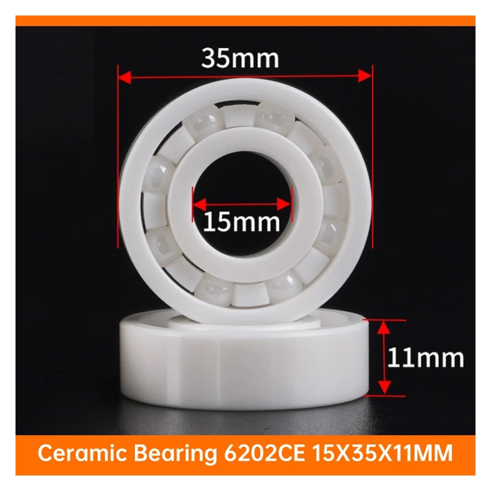 1PCS 6202CE Open 6202-2RS Double Sealed 15x35x11 MM Waterproof Zirconia Ceramic Bearing Thin-Wall Deep Groove Ball Water-Sealed BIANMTSW(6202CE Open) von BIANMTSW