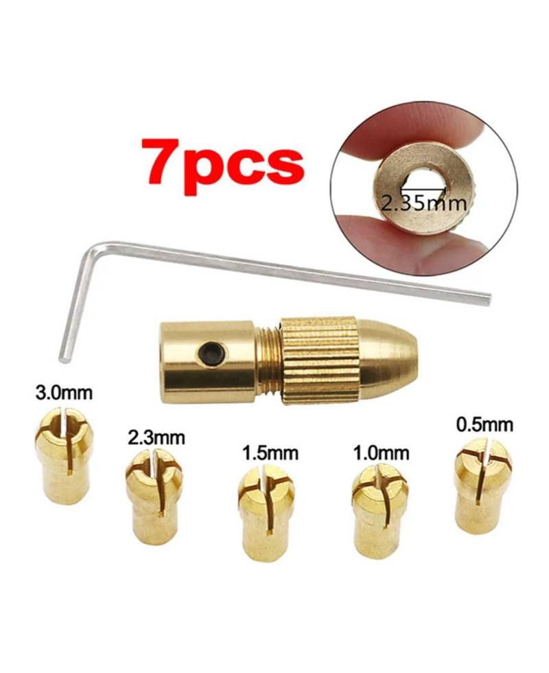 7pcs/set 2.35/3.17/4.05/5.05mm Brass Collet Drill Chucks For electronic starter Shaft Drill Bit Tool Drill Chuck Adapter BIANMTSW(2.35mm) von BIANMTSW