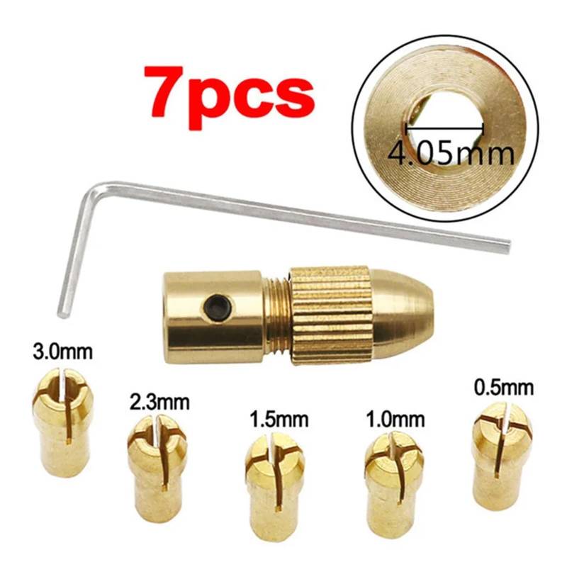 7pcs/set 2.35/3.17/4.05/5.05mm Brass Collet Drill Chucks For electronic starter Shaft Drill Bit Tool Drill Chuck Adapter BIANMTSW(4.05mm) von BIANMTSW