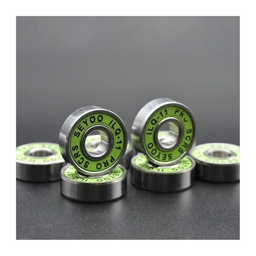 8Pcs 608 2RS Bearing ILQ-11 8x22x7 Green Longboard Speed Inline Skate Wheel Bearing Skate Scooter Smooth Skate Scooter Bearing BIANMTSW(8Pcs ILQ-11 Orange) von BIANMTSW