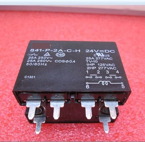 Relay 841-P-2A-C-H-24VDC 841-P-2A-C-H 24VDC 841-P-2A 841P2A-H 24VDC DC24V 24V 25A 250V 277VAC 6PIN BIANMTSW(One Size) von BIANMTSW