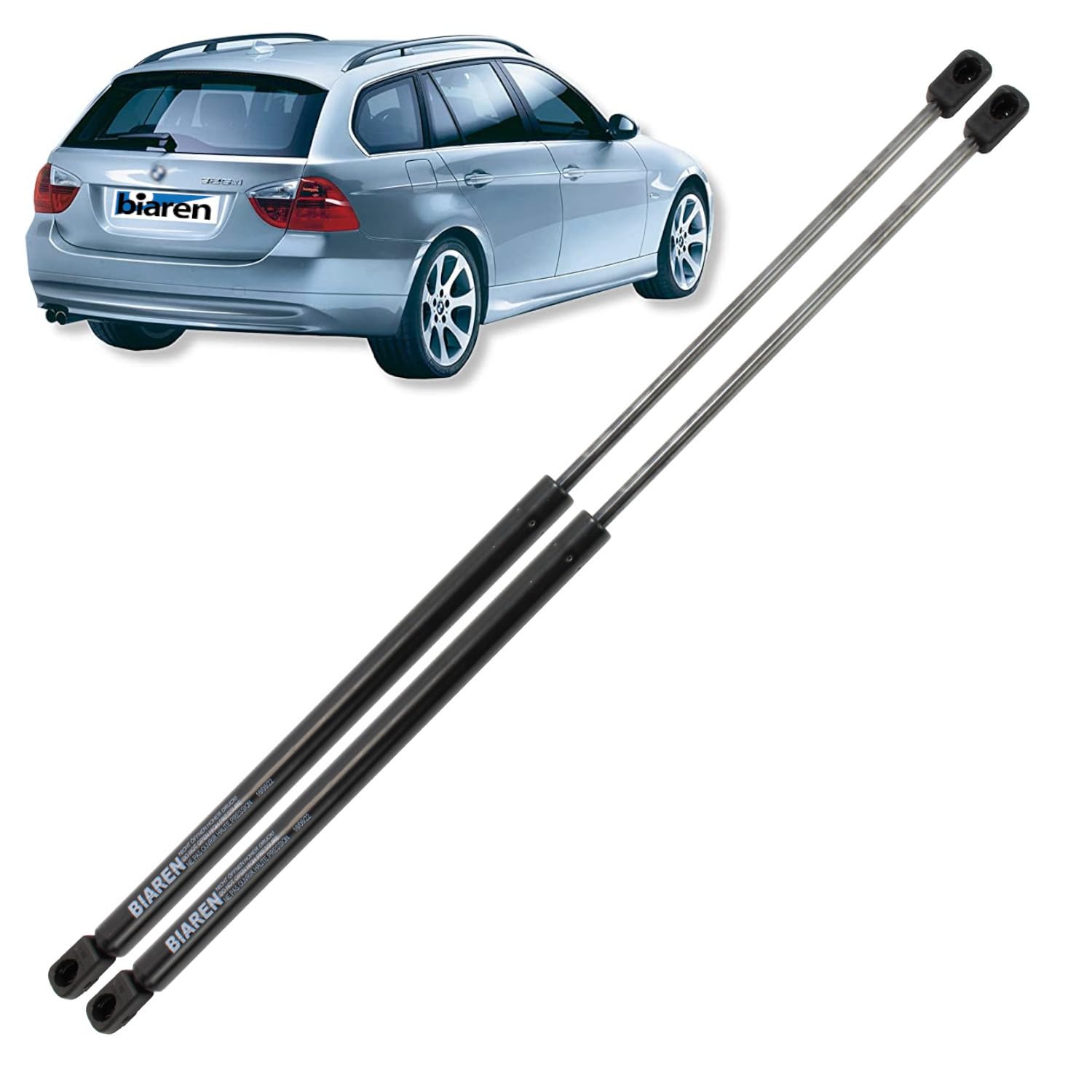 BIAREN 2 x Heckklappen-Gasdruckfedern für BMW 3er-Serie E91 Touring 2004–2012 Lift Support System 450 (N) 545 mm 51247127875 von BIAREN