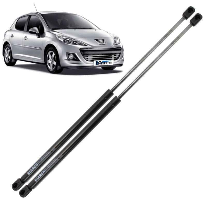 BIAREN 2 x Heckklappen-Gasdruckfedern für Peugeot 207 Schrägheck (2006–2013) Lift Support System 335 (N) 507 MM 8731L7 9650780480 8731XQ 1615076680 von BIAREN