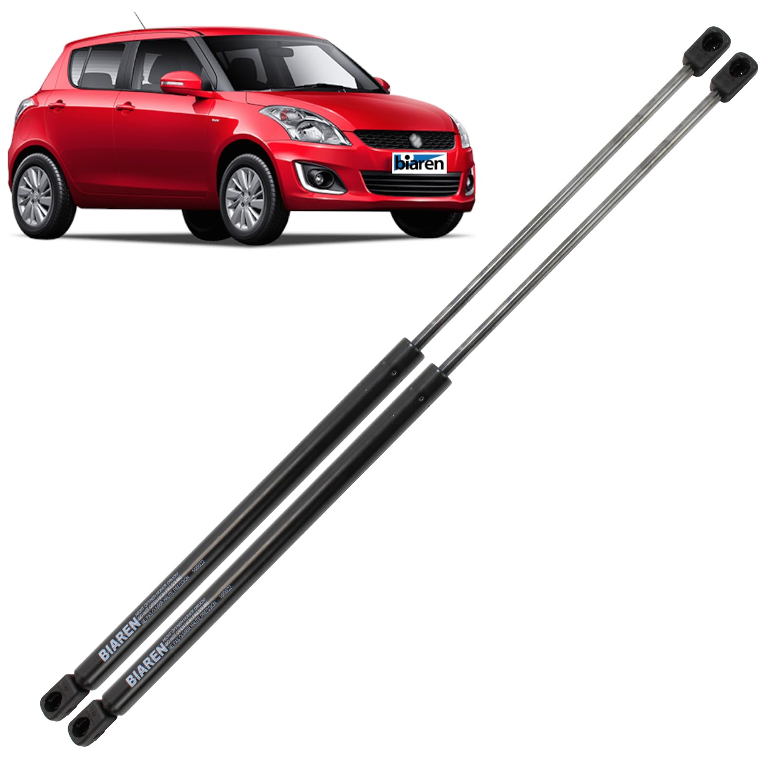 BIAREN 2 x Heckklappen-Gasdruckfedern für Suzuki Swift (2010-2017) Lift Support System 270 (N) 511 MM 8186068L00 8185068L00 von BIAREN