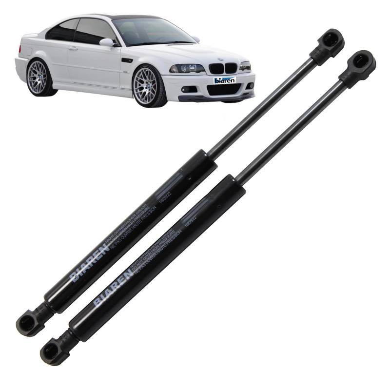 BIAREN 2 x Heckklappen-Gasdruckfedern hinten für BMW 3er E46 Limousine Coupe 1998-2006 Lift Support System 320 (N) 350MM 51244212802 51248220075 von BIAREN