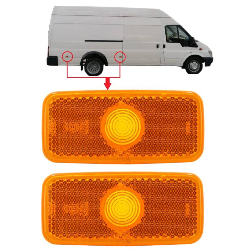 BIAREN 2 x Seitenmarkierungsleuchte für Ford Transit Jumbo MK6 MK7 2000–2013 1671689 VYC155034AC von BIAREN