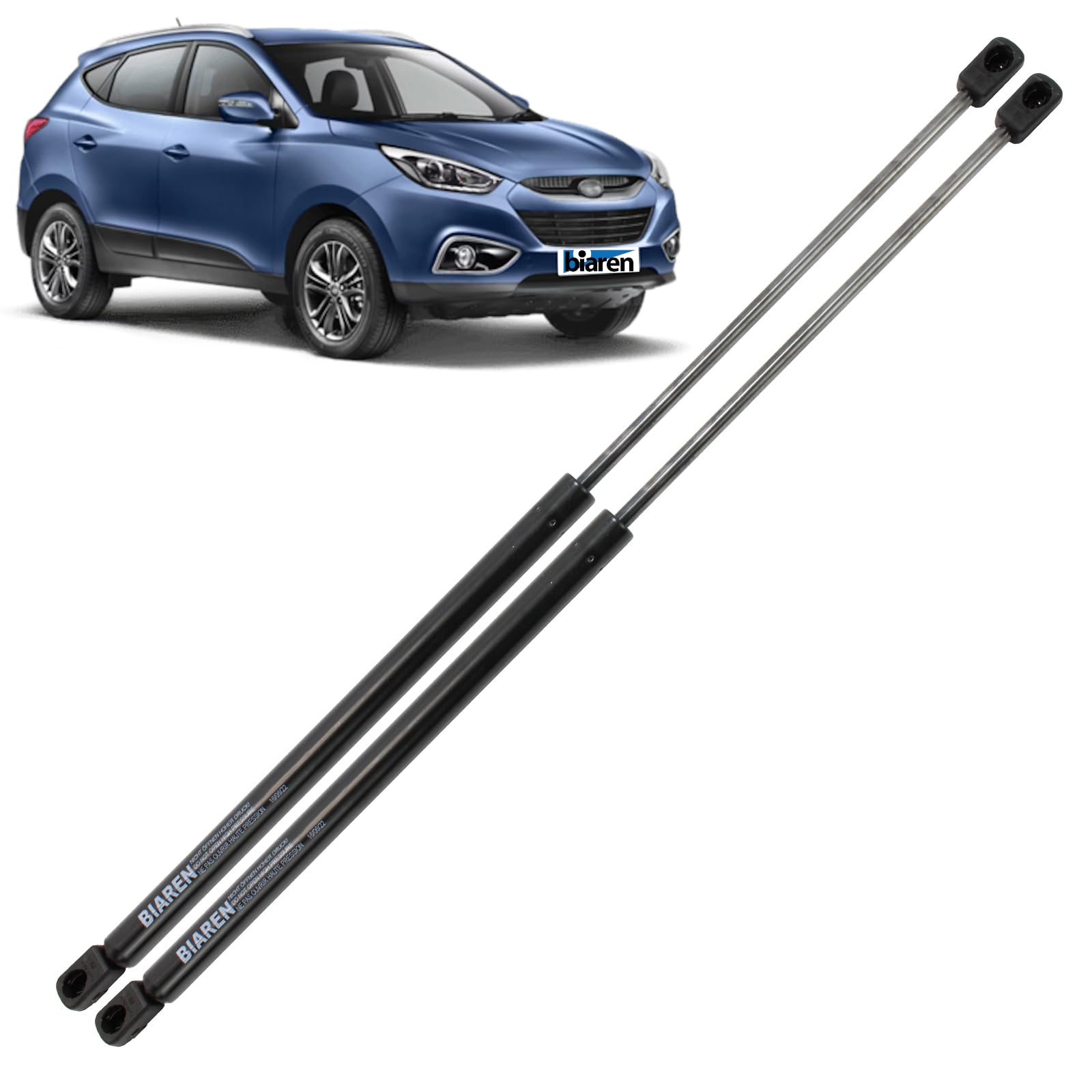 BIAREN 2x Heckklappe Kofferraum Gasdruckfedern für Hyundai ix35 (2009-2015) Lift Support System 610 (N) 484mm 817702Y000 81770D7000 von BIAREN