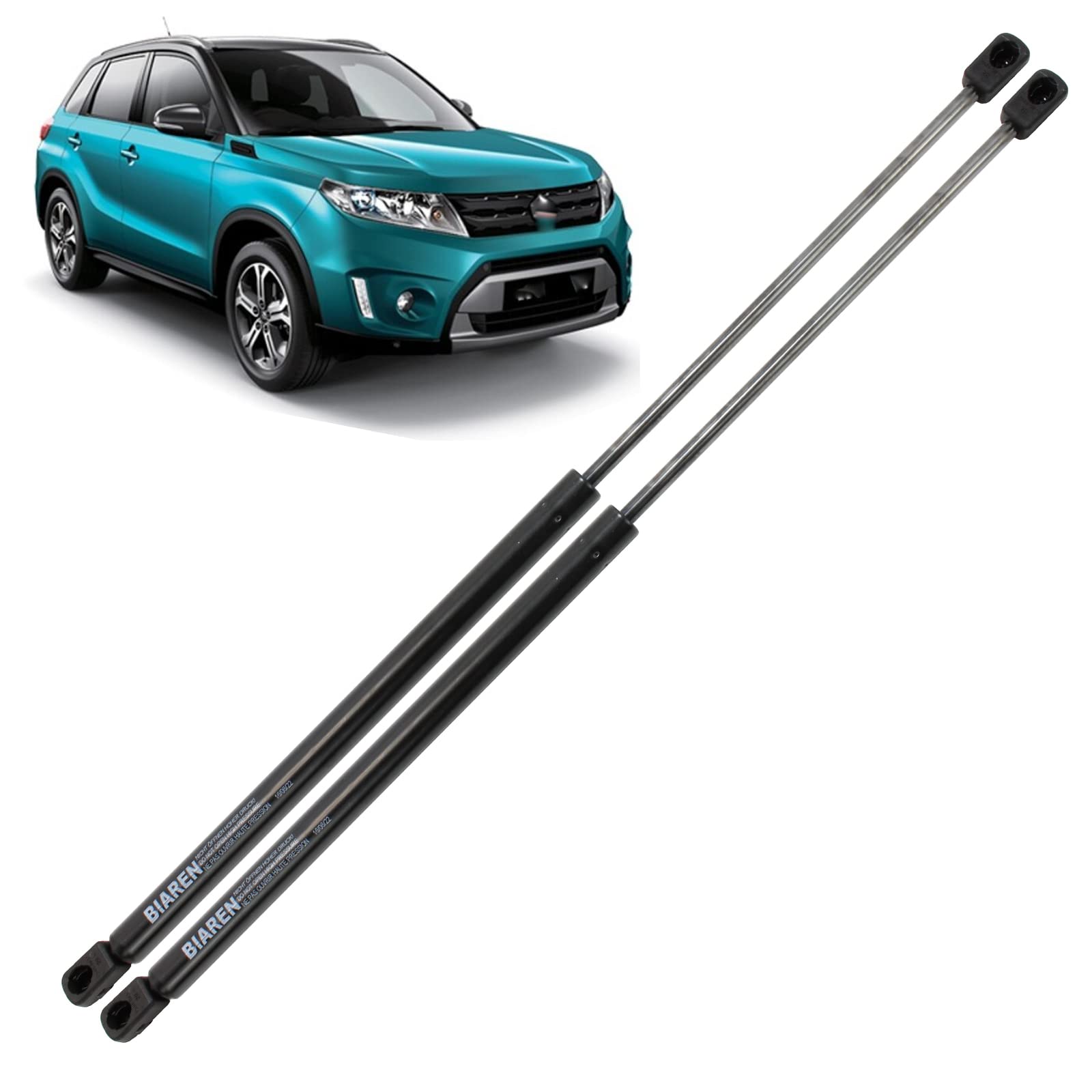 BIAREN 2x Heckklappe Kofferraum Gasfedern für Suzuki Vitara IV Mk4 LY (2015-2022) Lift Support System 430 (N) 492mm 81850-86R00 8185054P01 von BIAREN