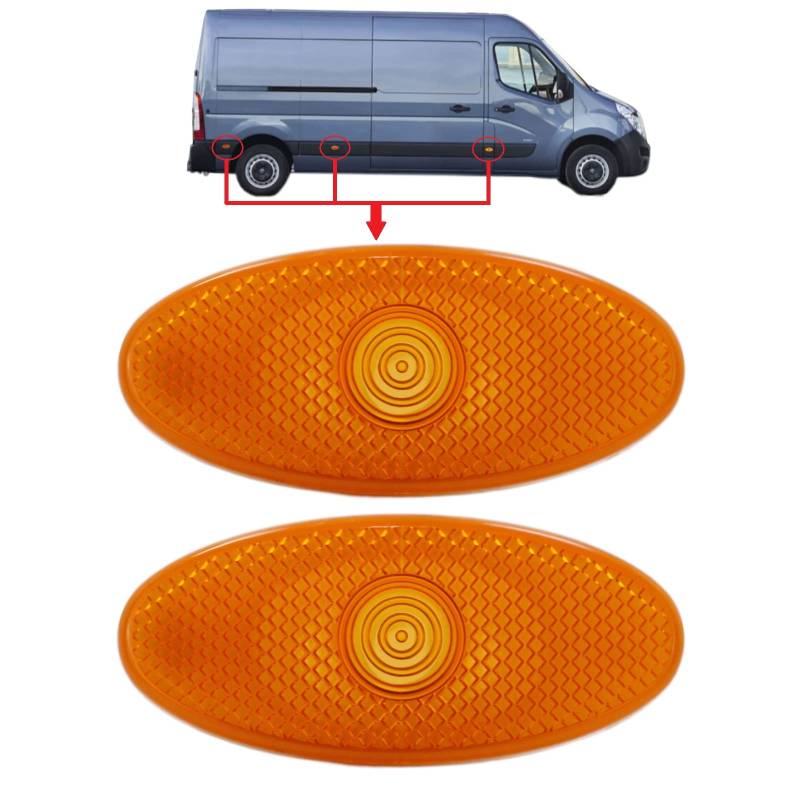 BIAREN 2 x Seitenmarkierungsleuchte für Renault Master Mk3 Vauxhall Movano B MK2 Nissan NV400 261B00001R 4419475 2618000Q0A von BIAREN